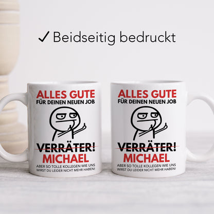 Abschiedsgeschenk Kollegen Tasse Verräter Kollege Kollegin Geschenk zum Abschied Personalisiert Arbeitskollegen Jobwechsel