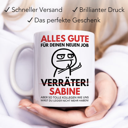 Abschiedsgeschenk Kollegen Tasse Verräter Kollege Kollegin Geschenk zum Abschied Personalisiert Arbeitskollegen Jobwechsel