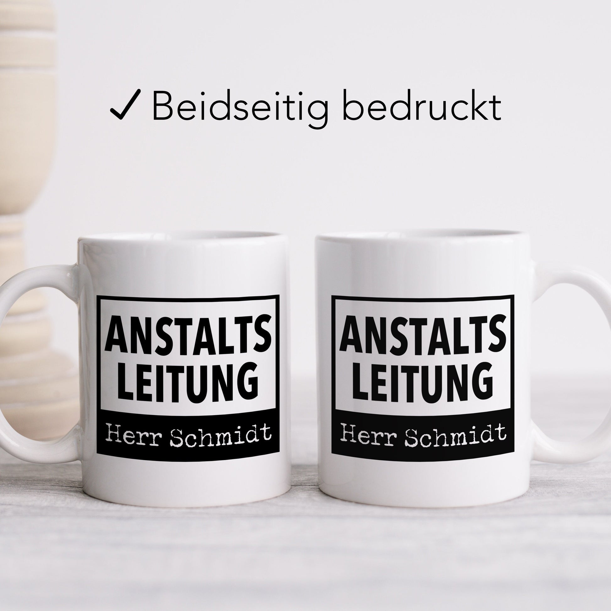 Chef Geschenk "Anstaltsleitung" Tasse Personalisiert für Chefin Abteilungsleiter Lustige Kaffeetasse für Büro Kaffeebecher mit Spruch