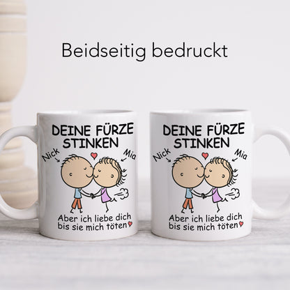 Deine Fürze Stinken Tasse zum Jahrestag Personalisiert Valentinstag Geschenk für Ihn Sie Männer Freund Partner