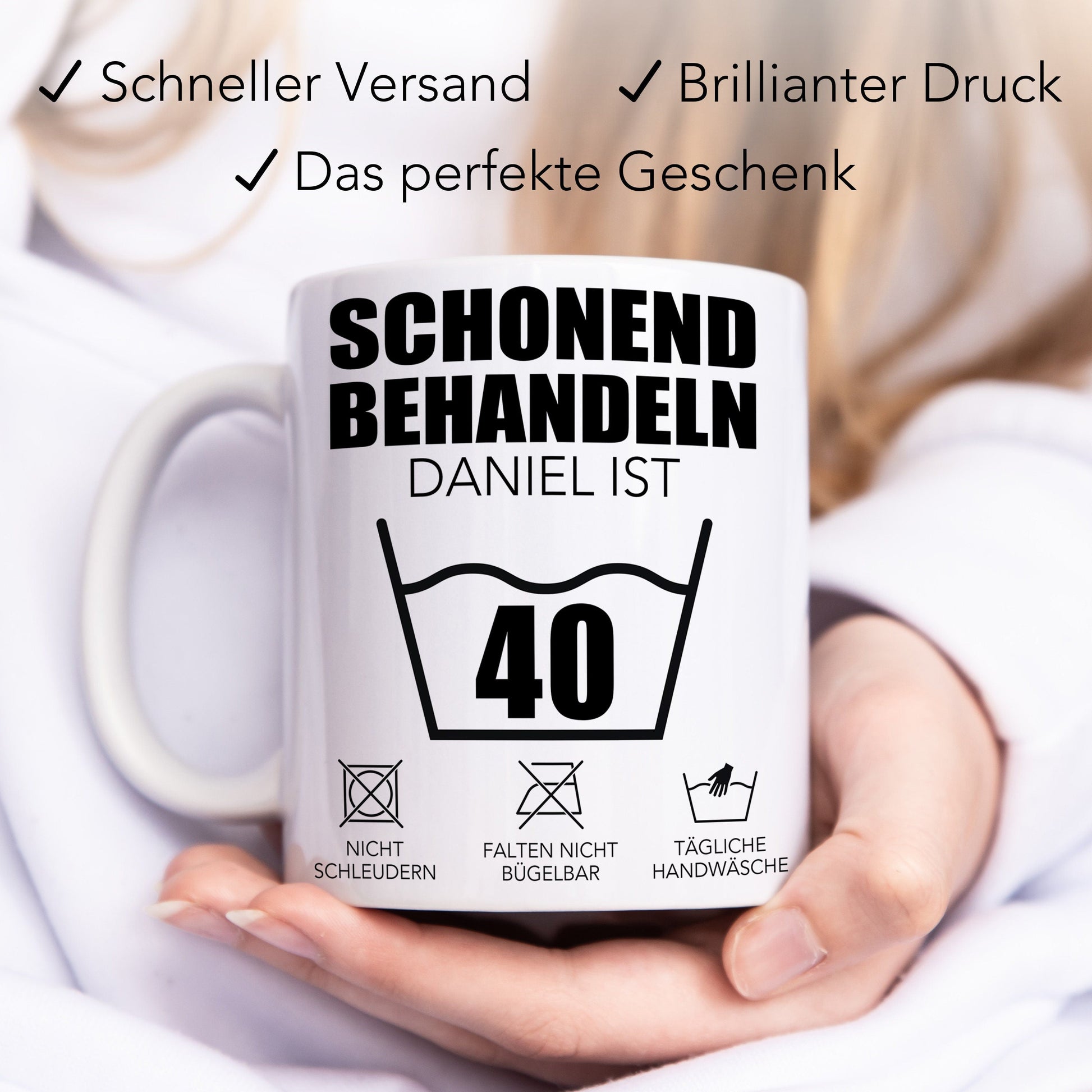 Schonend Behandeln 40 Tasse personalisiert 40. Geburtstag Geschenk Mann Frau Geburtstagsgeschenk runder Geburtstag 40 Jahre