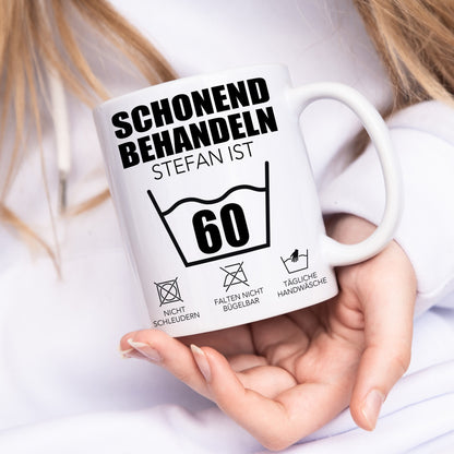 Schonend Behandeln 60 Tasse personalisiert 60. Geburtstag Geschenk Mann Frau Geburtstagsgeschenk runder Geburtstag 60 Jahre