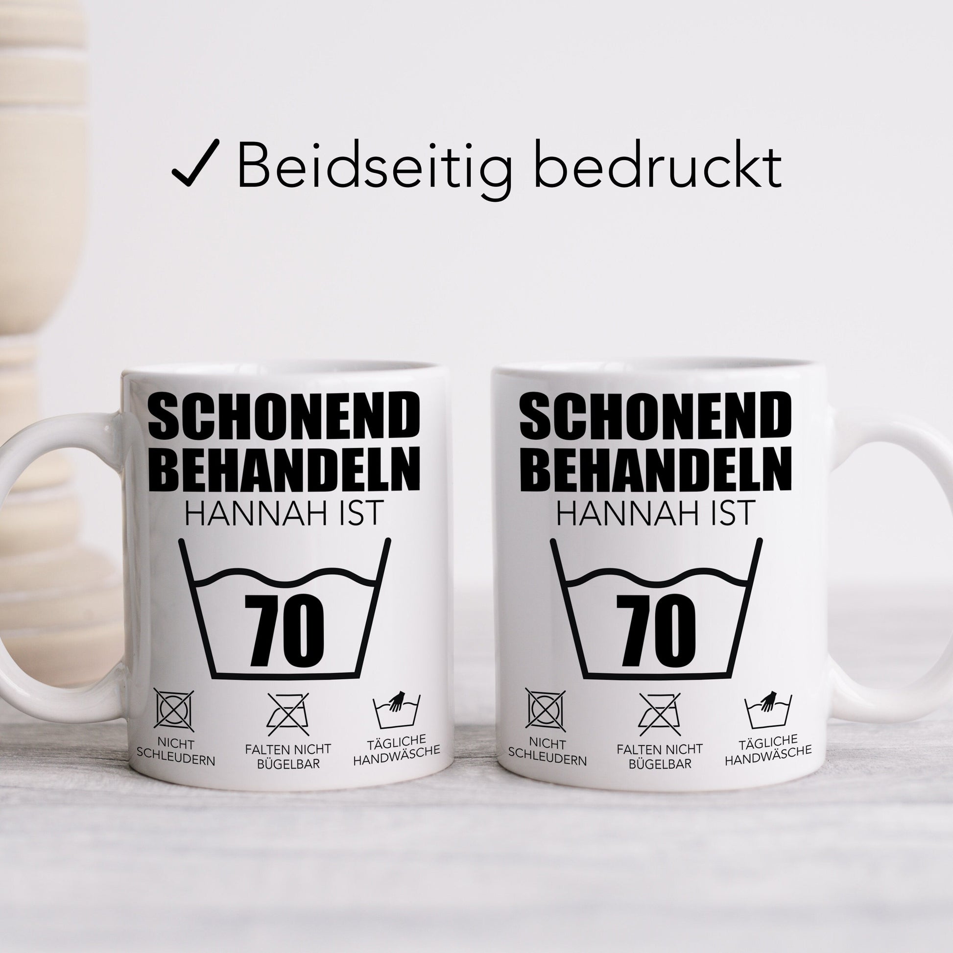 Schonend Behandeln 70 Tasse personalisiert 70. Geburtstag Geschenk Mann Frau Geburtstagsgeschenk runder Geburtstag 70 Jahre