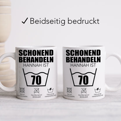 Schonend Behandeln 70 Tasse personalisiert 70. Geburtstag Geschenk Mann Frau Geburtstagsgeschenk runder Geburtstag 70 Jahre
