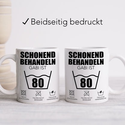 Schonend Behandeln 80 Tasse personalisiert 80. Geburtstag Geschenk Mann Frau Geburtstagsgeschenk runder Geburtstag 80 Jahre