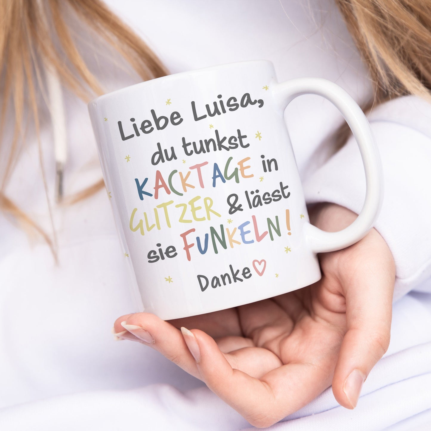 Tasse Beste Freundin Personalisiert für Kollegin "Kacktage in Glitzer tunken und funkeln lassen" Geschenk