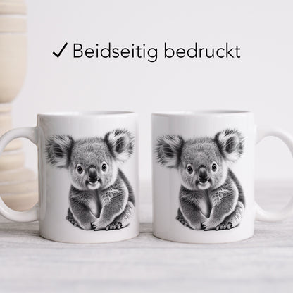 Koala Tasse Geschenk für Freundin Kinder oder Familie Kaffeetasse Kaffeebecher Keramiktasse mit süßem Koala Bär