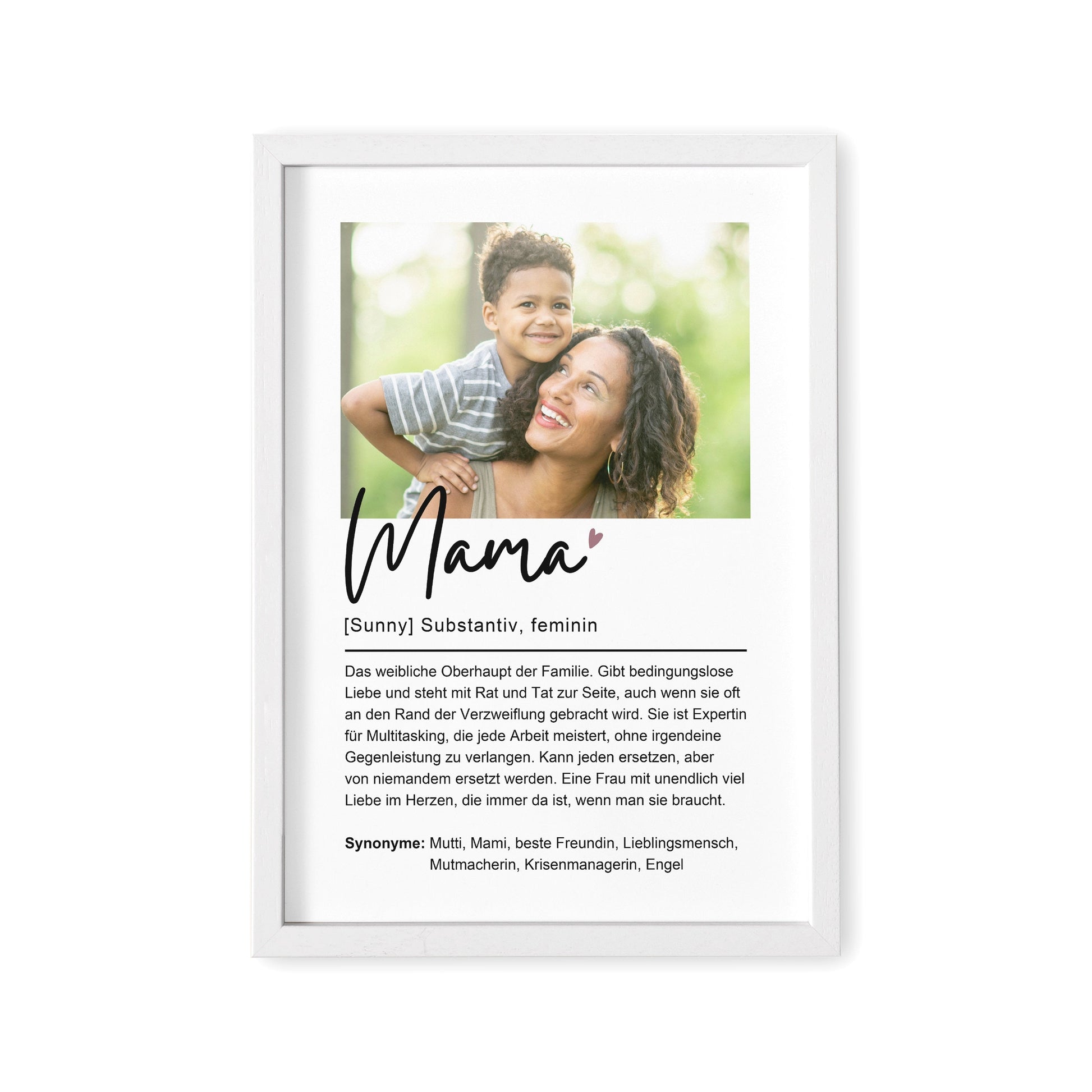 Mama Geschenk Geburtstag personalisiert Bild mit Definition und Foto für Mutter Geburtstagsgeschenk