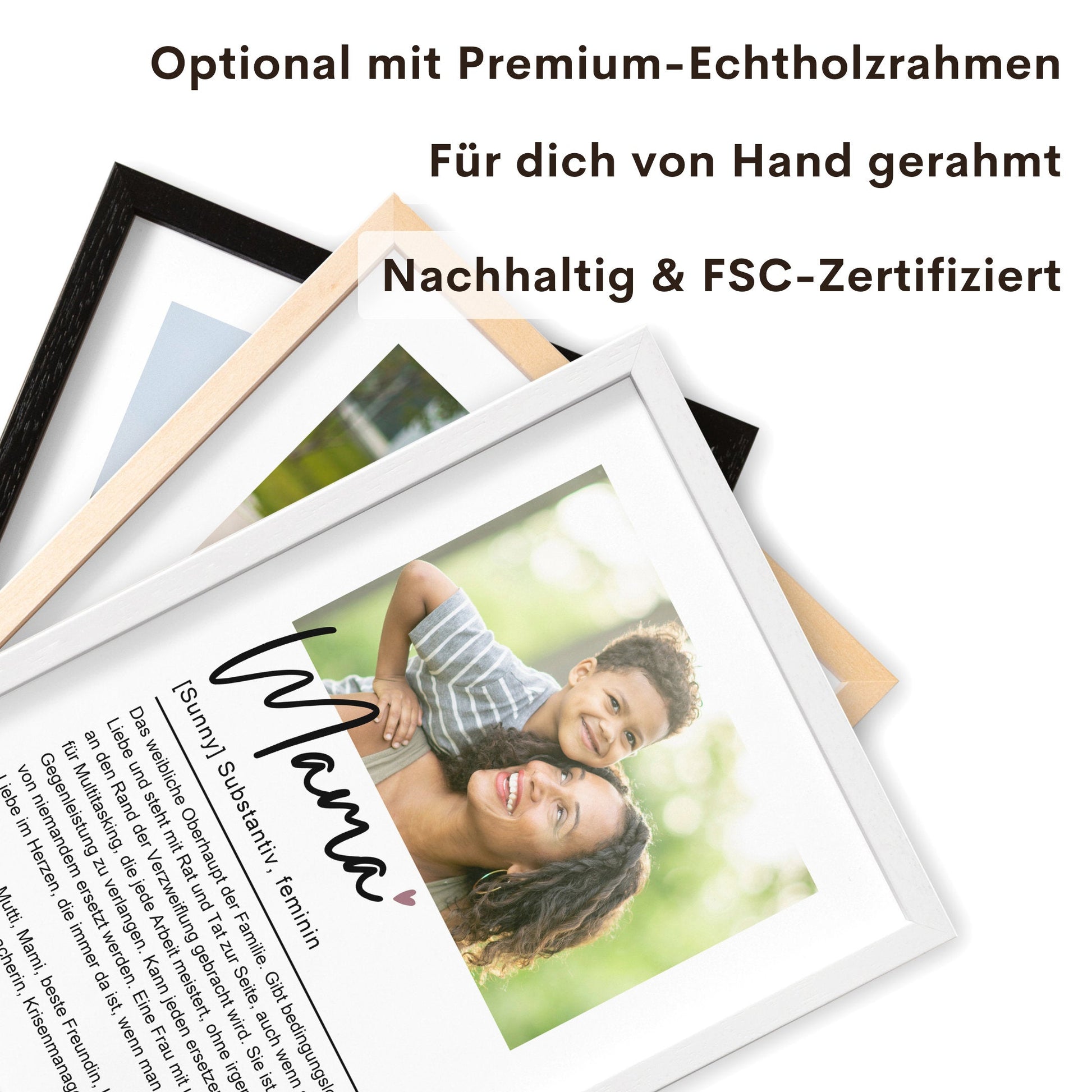Mama Geschenk Geburtstag personalisiert Bild mit Definition und Foto für Mutter Geburtstagsgeschenk