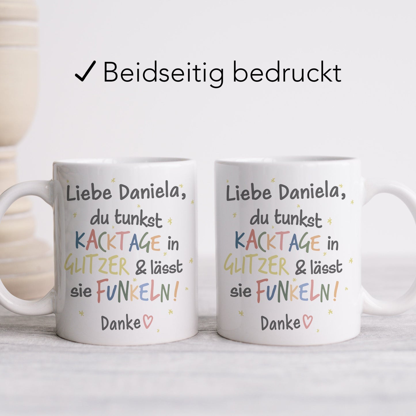 Tasse Beste Freundin Personalisiert für Kollegin "Kacktage in Glitzer tunken und funkeln lassen" Geschenk