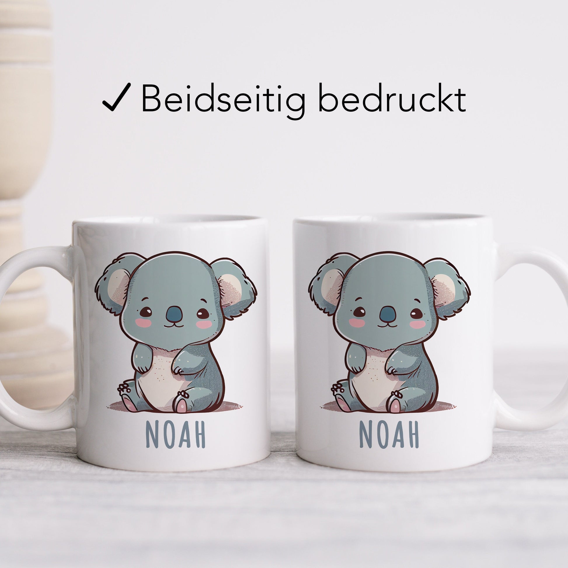 Kindertasse personalisierte Namenstasse aus Keramik mit Koala Baby Namensgeschenk für Kinder Geschenk