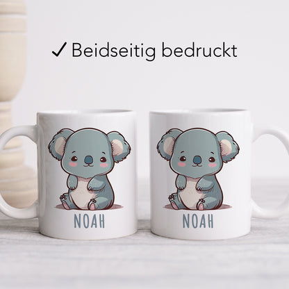 Kindertasse personalisierte Namenstasse aus Keramik mit Koala Baby Namensgeschenk für Kinder Geschenk