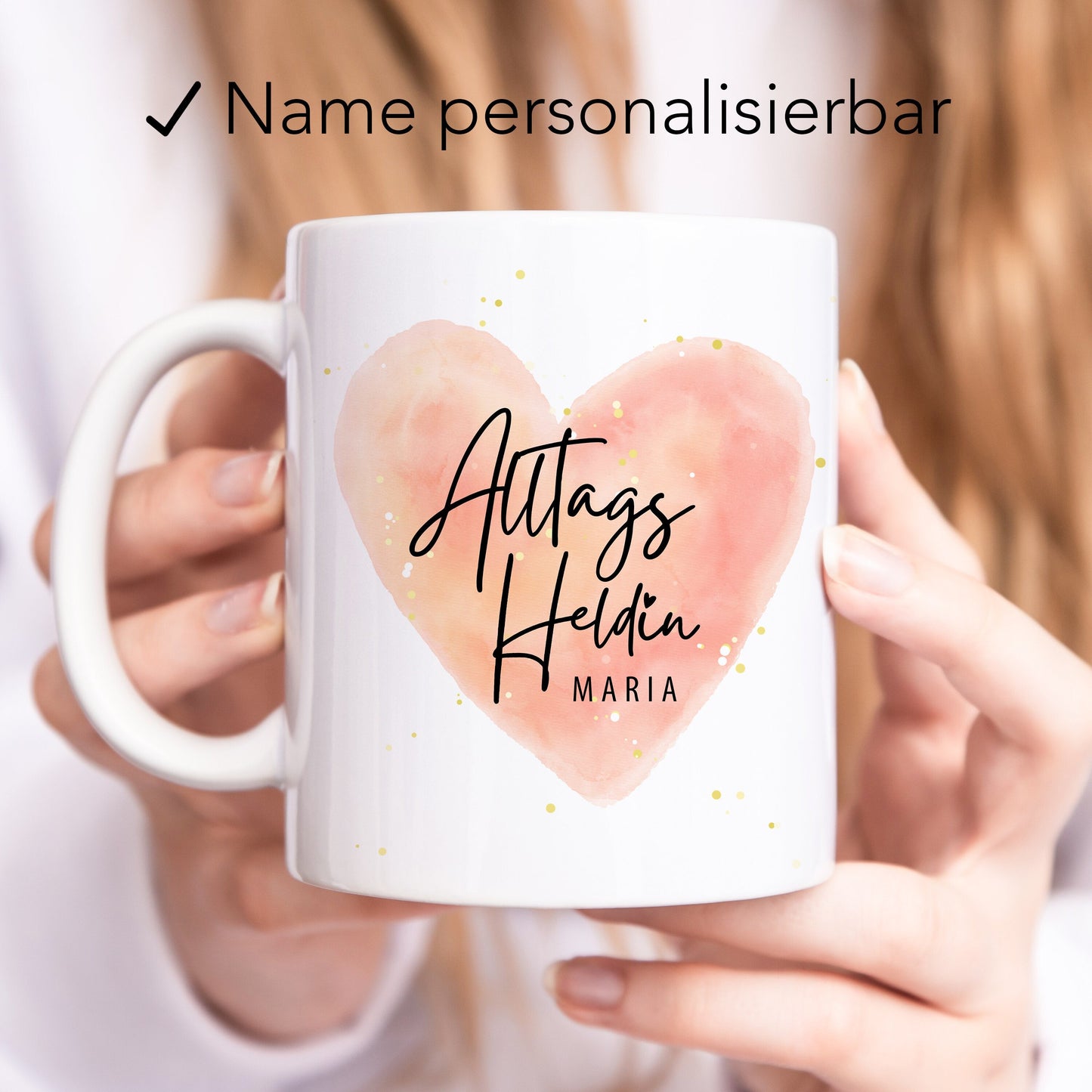 Tasse Alltagsheldin personalisiert mit Herz Dankeschön für Lieblingskollegin Krankenschwester Erzieherin Geschenk