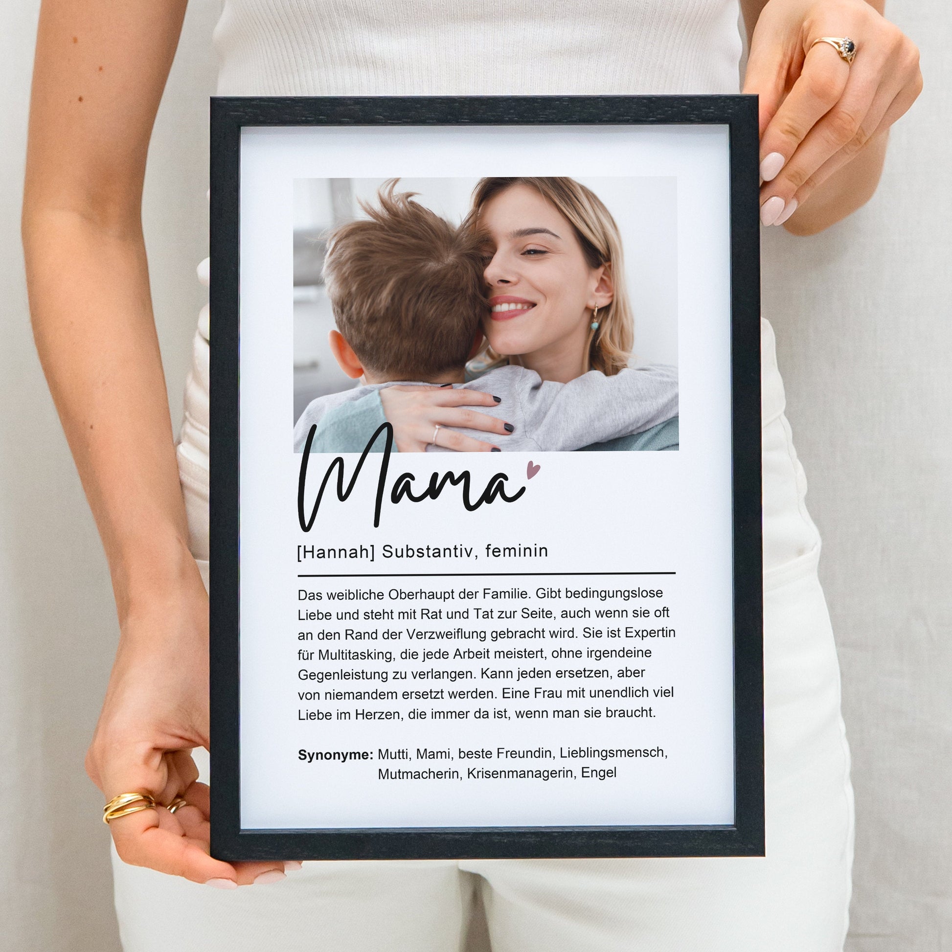 Mama Geschenk Geburtstag personalisiert Bild mit Definition und Foto für Mutter Geburtstagsgeschenk