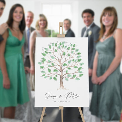 Leinwand Hochzeit Gästebuch Fingerabdruck personalisiert Hochzeitsbaum 30x40 cm (OHNE Farbe)