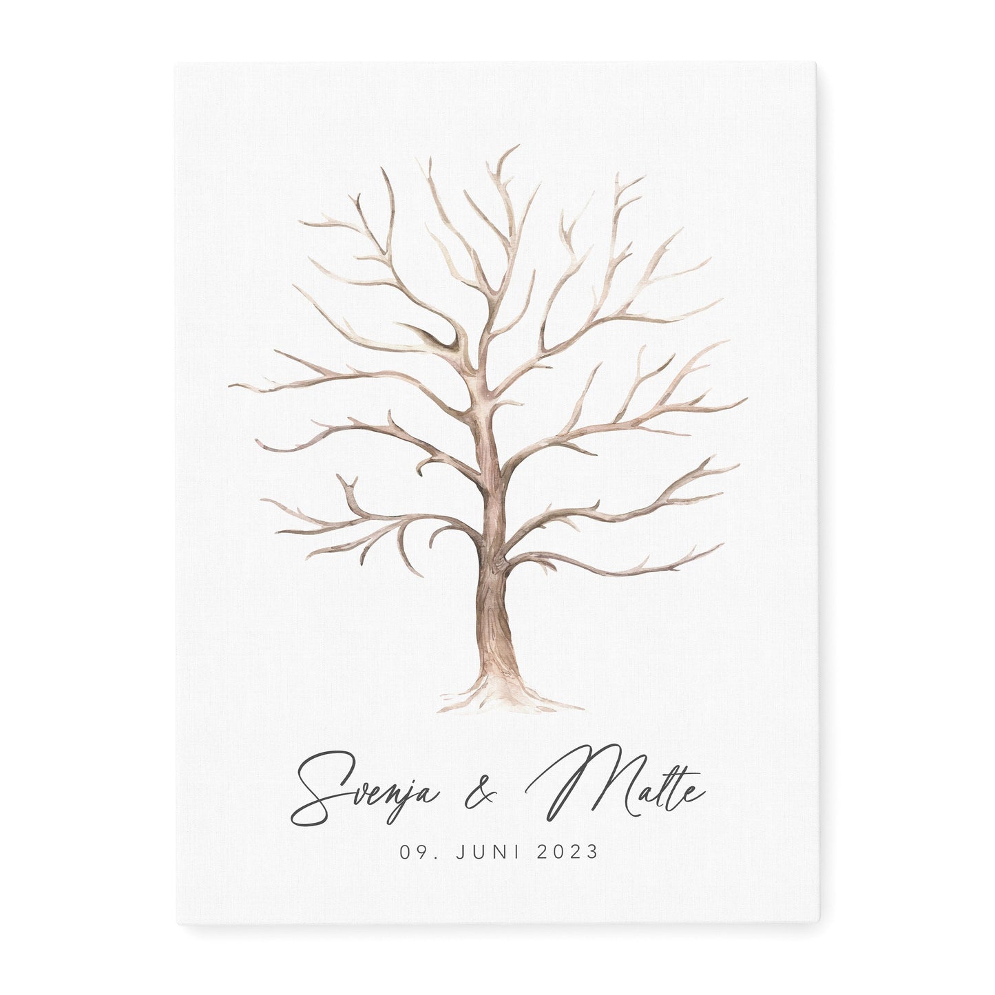 Leinwand Hochzeit Gästebuch Fingerabdruck personalisiert Hochzeitsbaum 30x40 cm (OHNE Farbe)