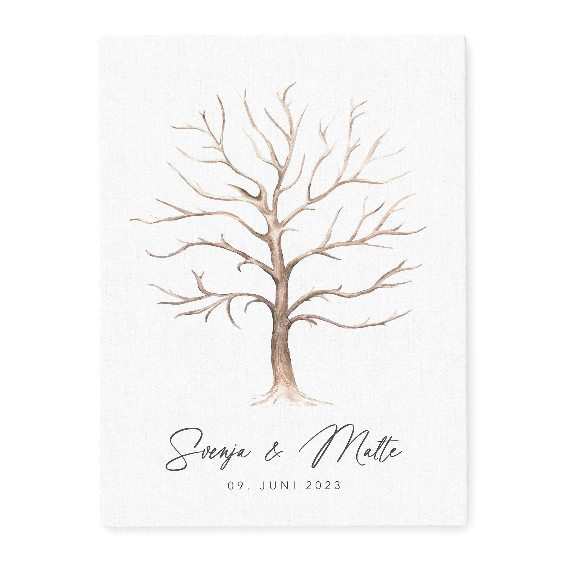 Leinwand Hochzeit Gästebuch Fingerabdruck personalisiert Hochzeitsbaum 30x40 cm (OHNE Farbe)