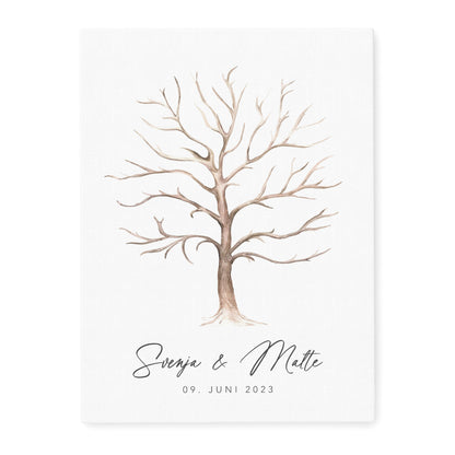 Leinwand Hochzeit Gästebuch Fingerabdruck personalisiert Hochzeitsbaum 30x40 cm (OHNE Farbe)
