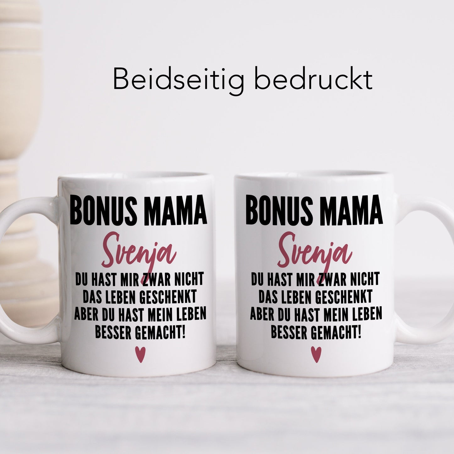 Bonusmama Tasse personalisiertes Muttertagsgeschenk Stiefmutter Stiefmama Bonus Mama Geschenk