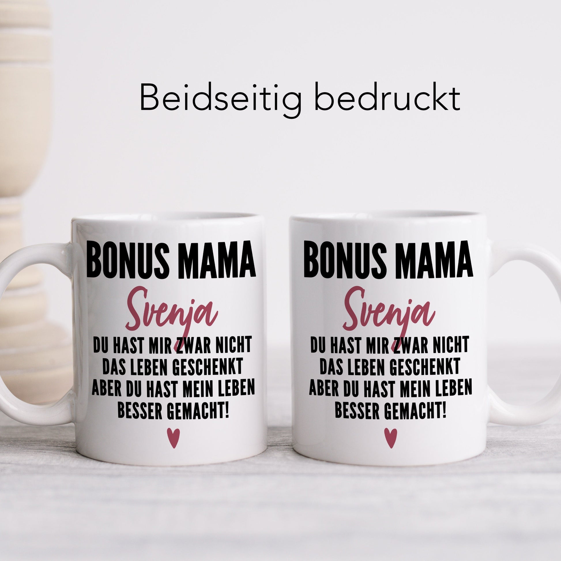 Bonusmama Tasse personalisiertes Muttertagsgeschenk Stiefmutter Stiefmama Bonus Mama Geschenk