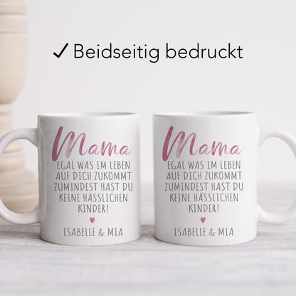 Mama Geschenk zum Geburtstag personalisierte Tasse Mutter "Hässliche Kinder" Muttertagsgeschenk
