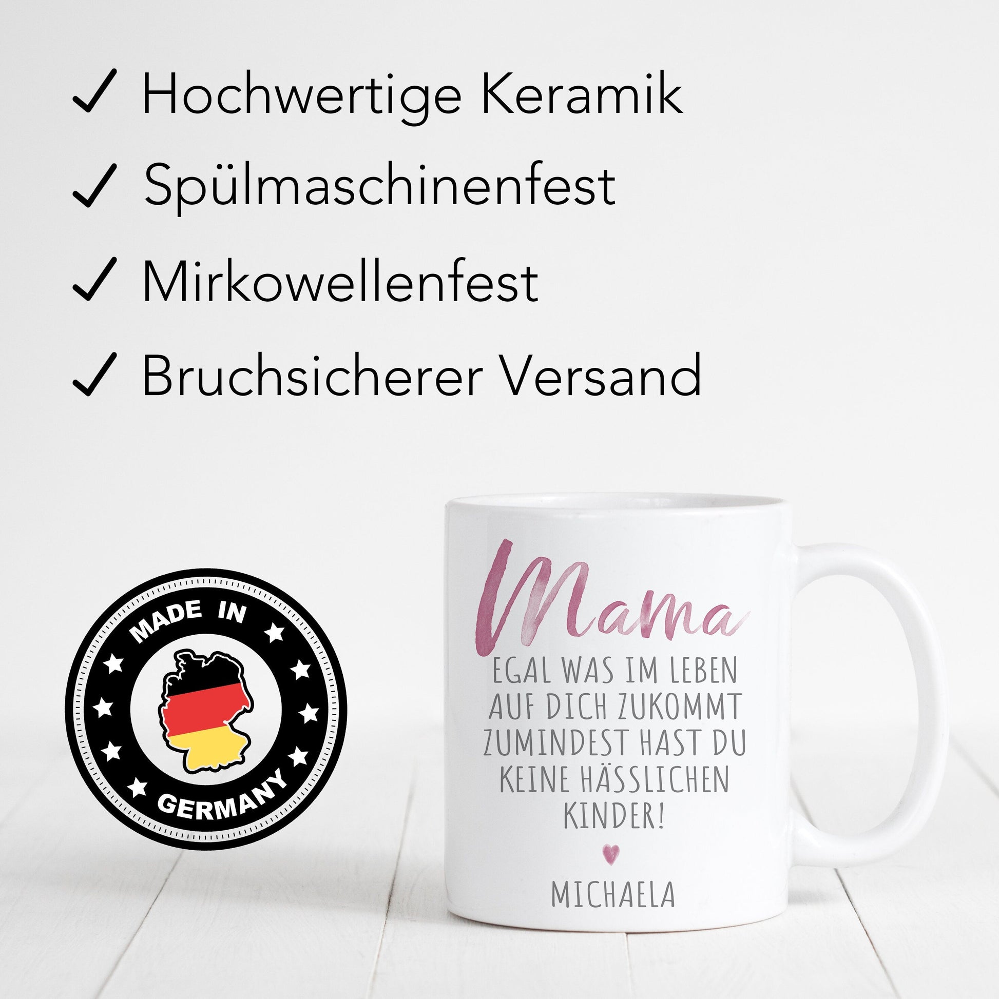 Mama Geschenk zum Geburtstag personalisierte Tasse Mutter "Hässliche Kinder" Muttertagsgeschenk