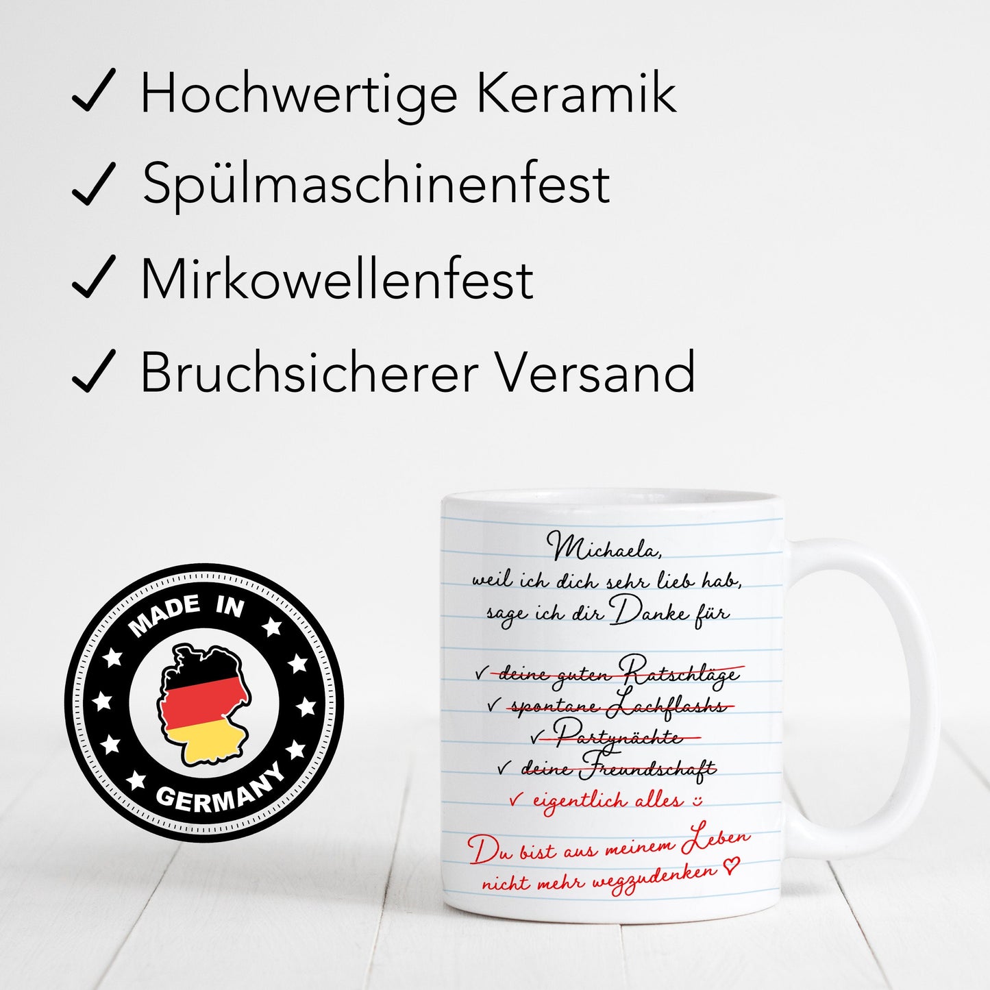 Dankeschön Geschenk Freundin Tasse personalisiert Freundinnengeschenk Freundschaft
