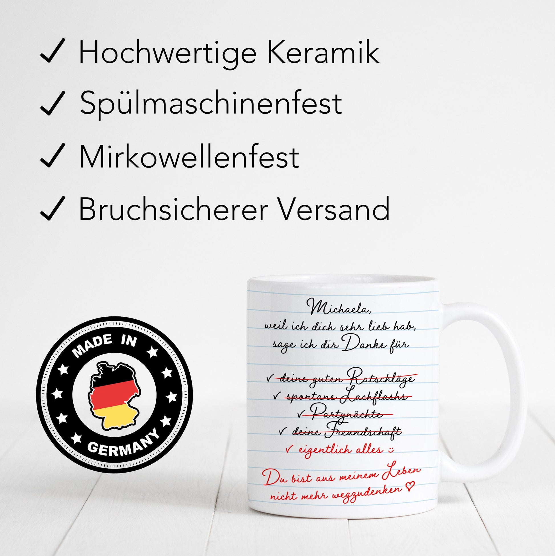 Dankeschön Geschenk Freundin Tasse personalisiert Freundinnengeschenk Freundschaft