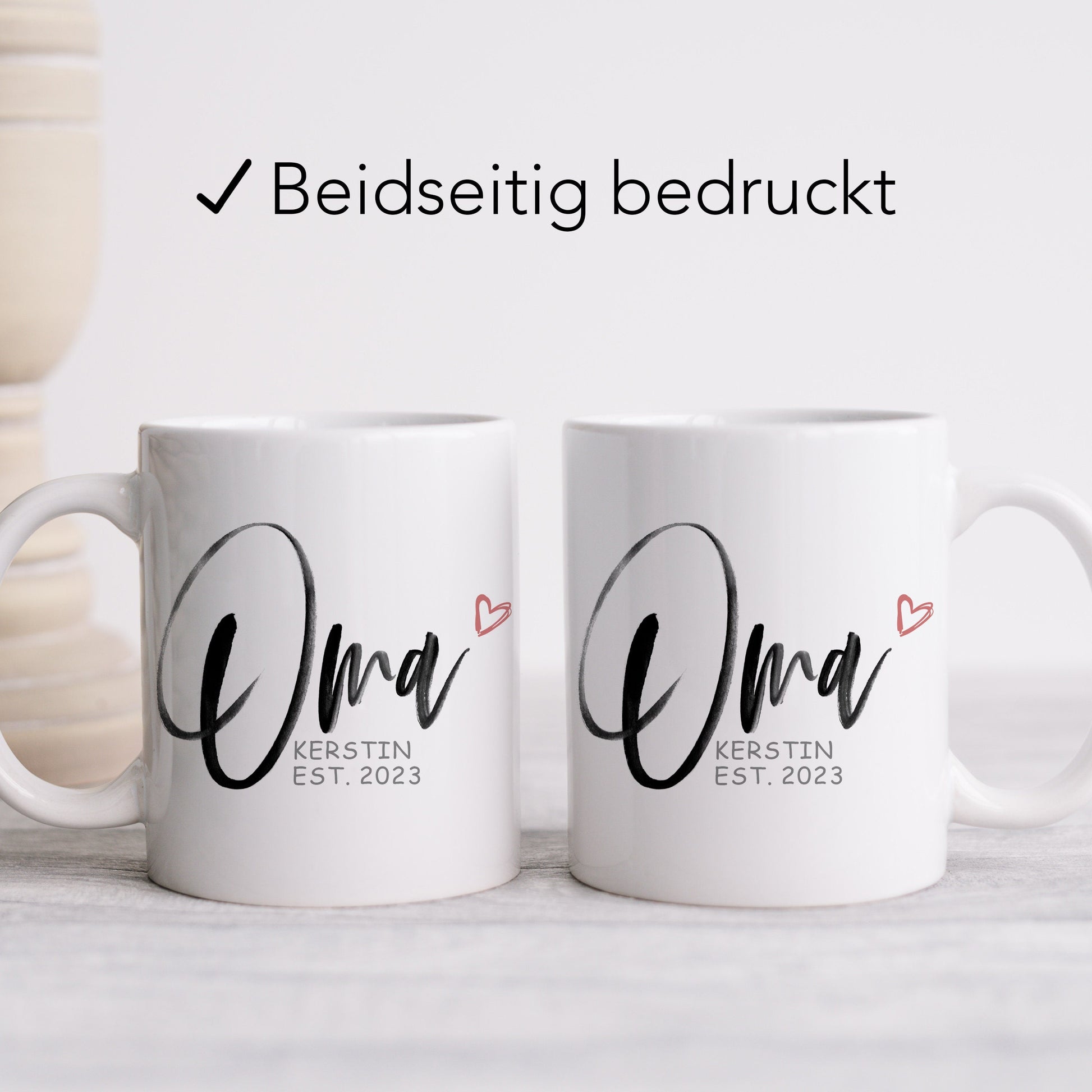 Schwangerschaft verkünden Oma Opa Tassen Paar personalisiert Werdende Großeltern Geschenk