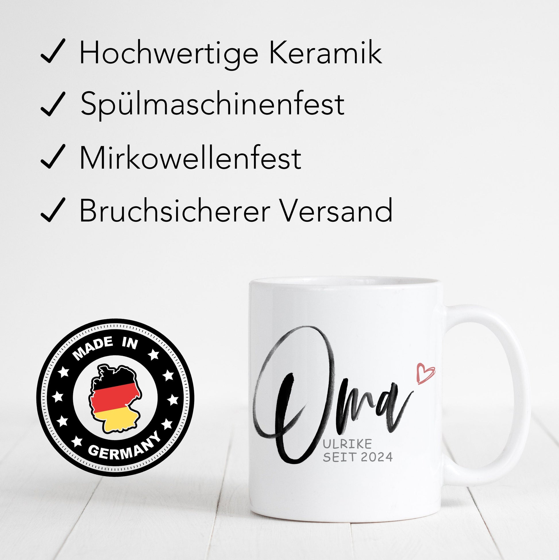Schwangerschaft verkünden Oma Opa Tassen Paar personalisiert Werdende Großeltern Geschenk