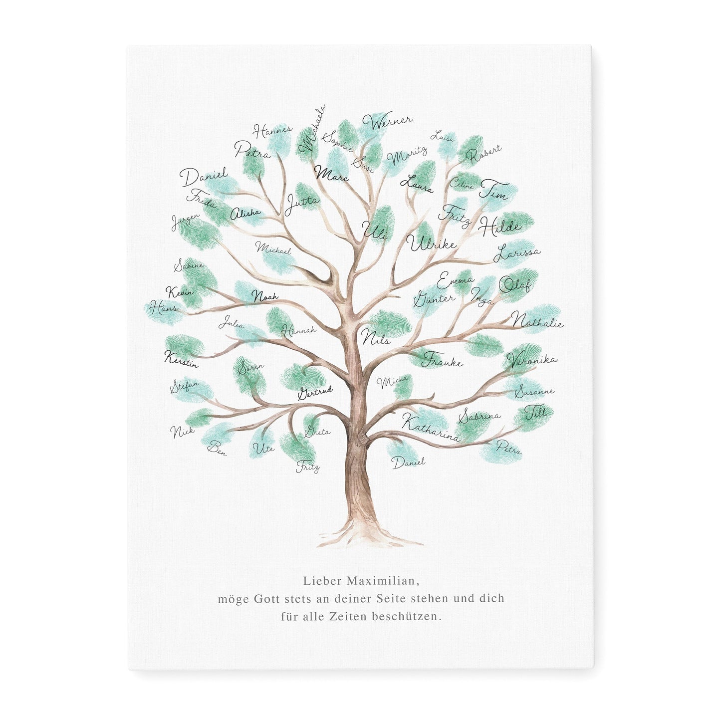 Fingerabdruck Kommunion Gästebuch Konfirmation Geschenk personalisiert Baum 30x40 cm (OHNE Farbe)