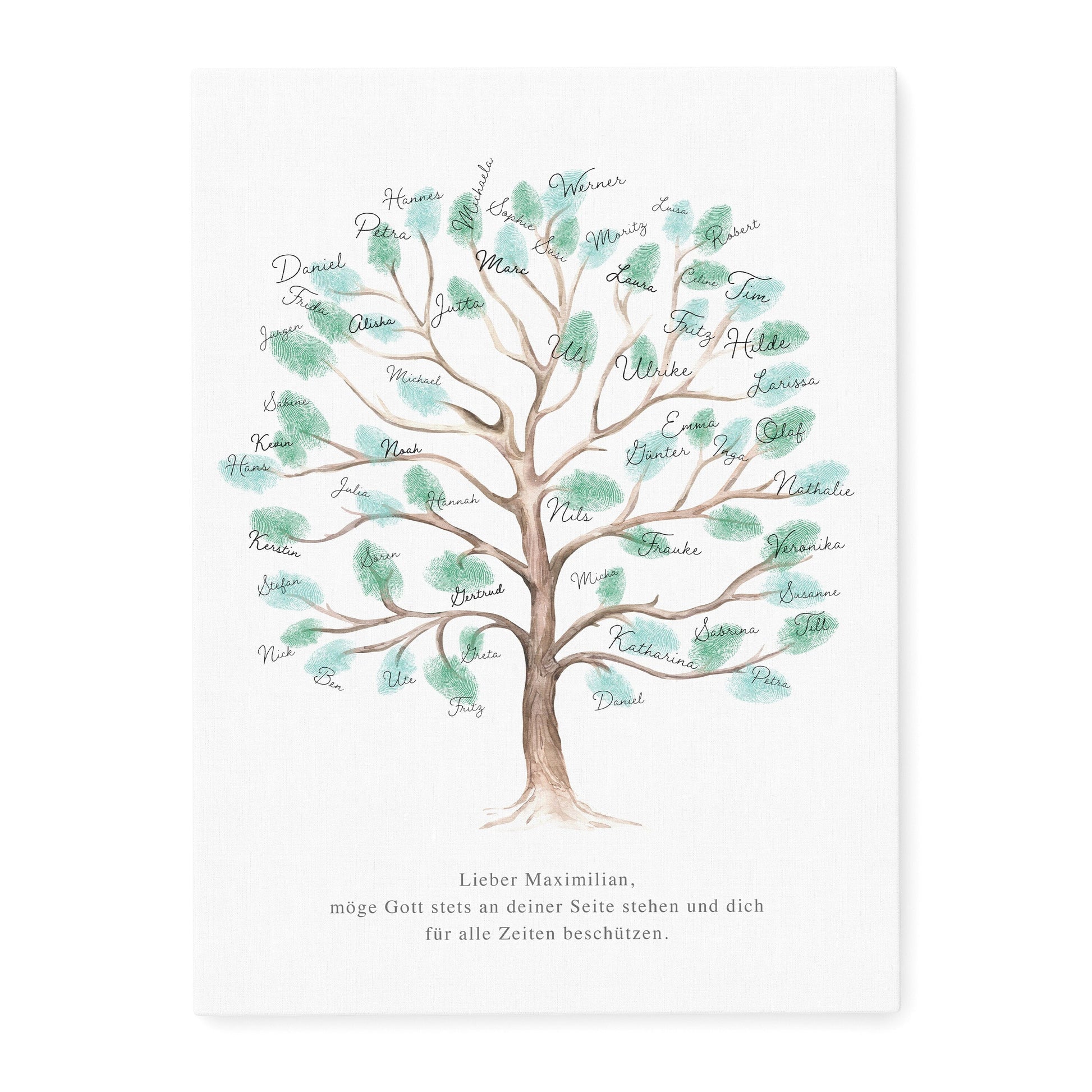 Fingerabdruck Kommunion Gästebuch Konfirmation Geschenk personalisiert Baum 30x40 cm (OHNE Farbe)