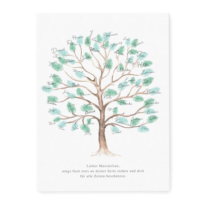 Fingerabdruck Kommunion Gästebuch Konfirmation Geschenk personalisiert Baum 30x40 cm (OHNE Farbe)