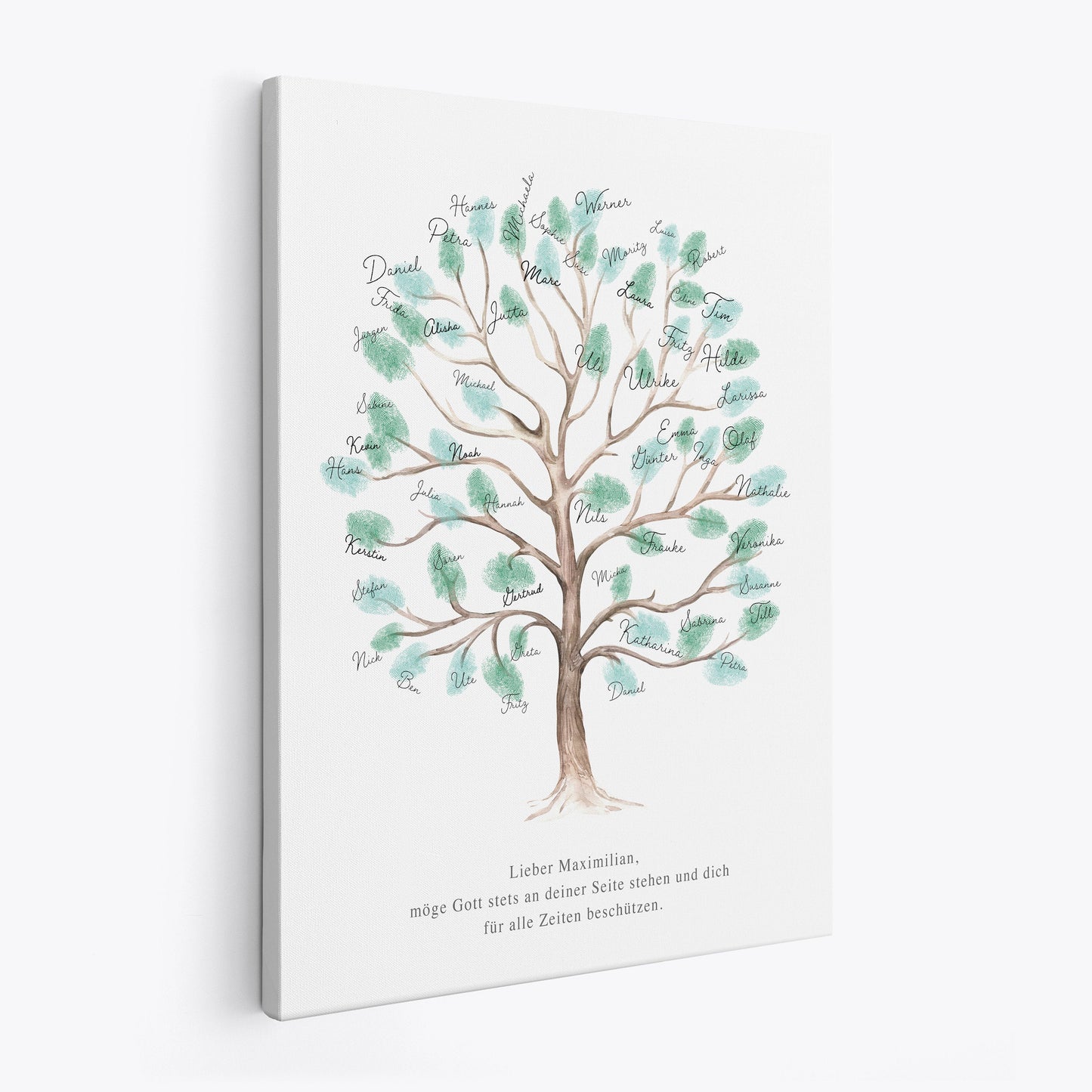 Fingerabdruck Kommunion Gästebuch Konfirmation Geschenk personalisiert Baum 30x40 cm (OHNE Farbe)