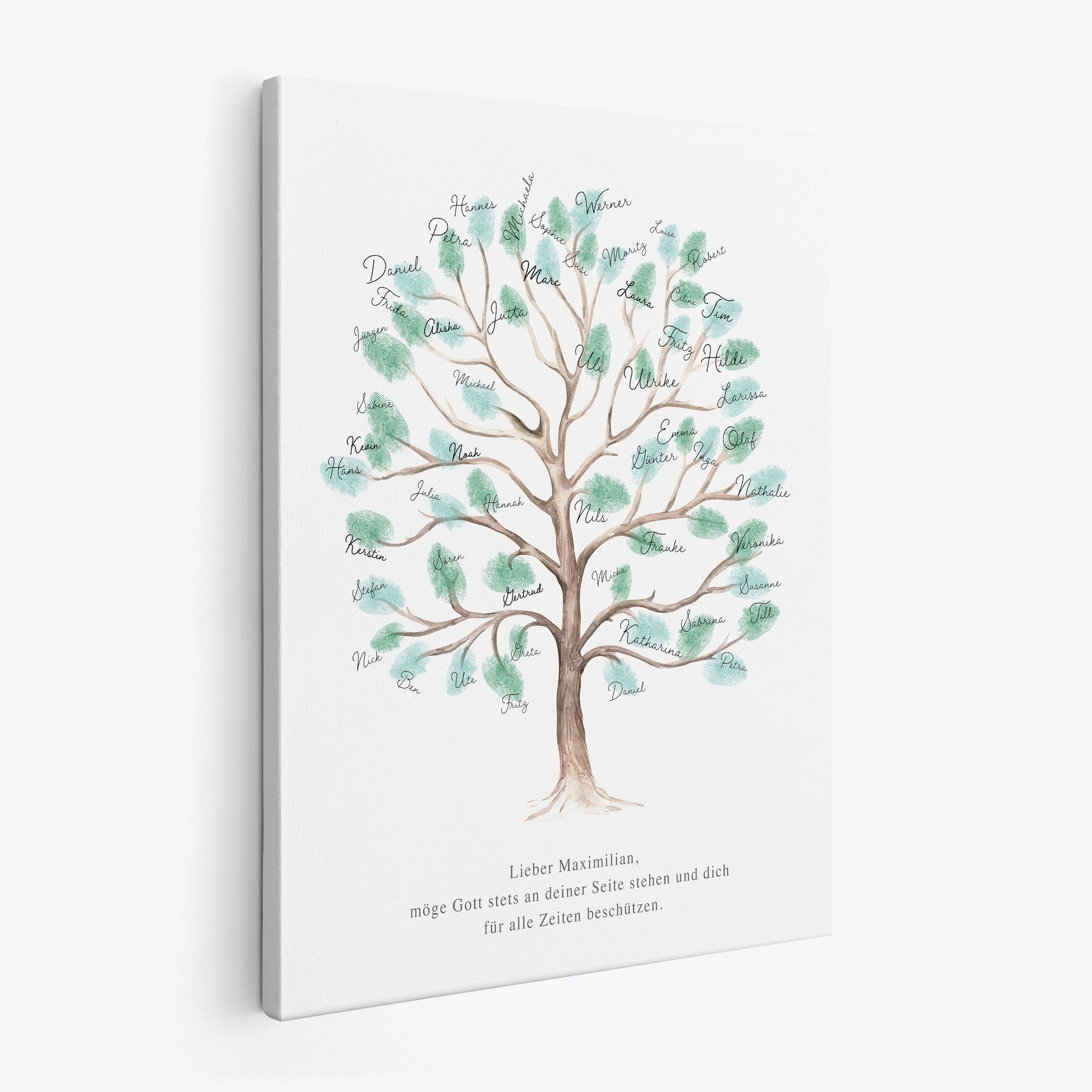 Fingerabdruck Kommunion Gästebuch Konfirmation Geschenk personalisiert Baum 30x40 cm (OHNE Farbe)