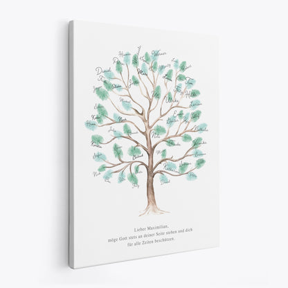 Fingerabdruck Kommunion Gästebuch Konfirmation Geschenk personalisiert Baum 30x40 cm (OHNE Farbe)