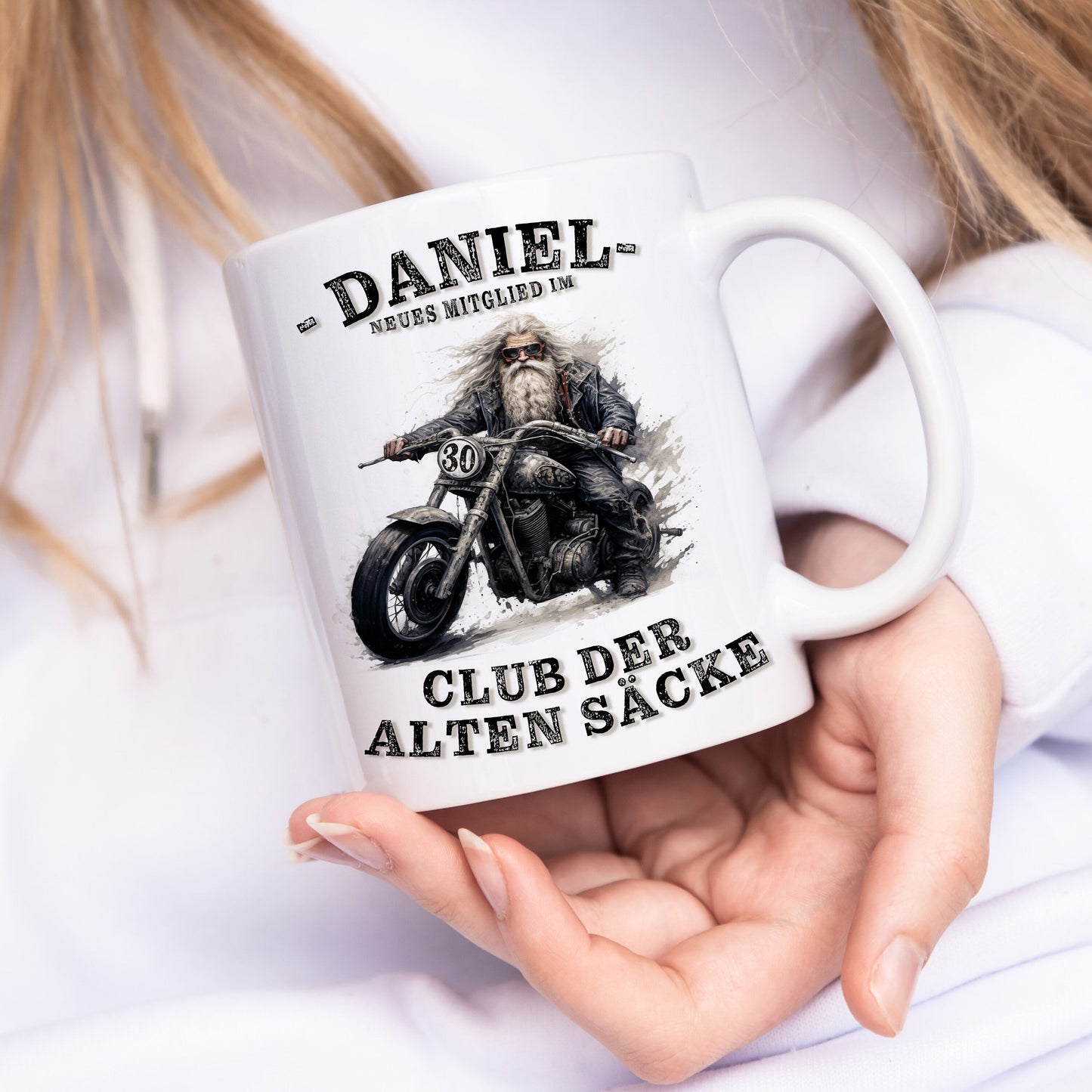 Geschenk 30. Geburtstag Mann Motorrad Tasse "Club der alten Säcke" Geburtstagsgeschenk Männer