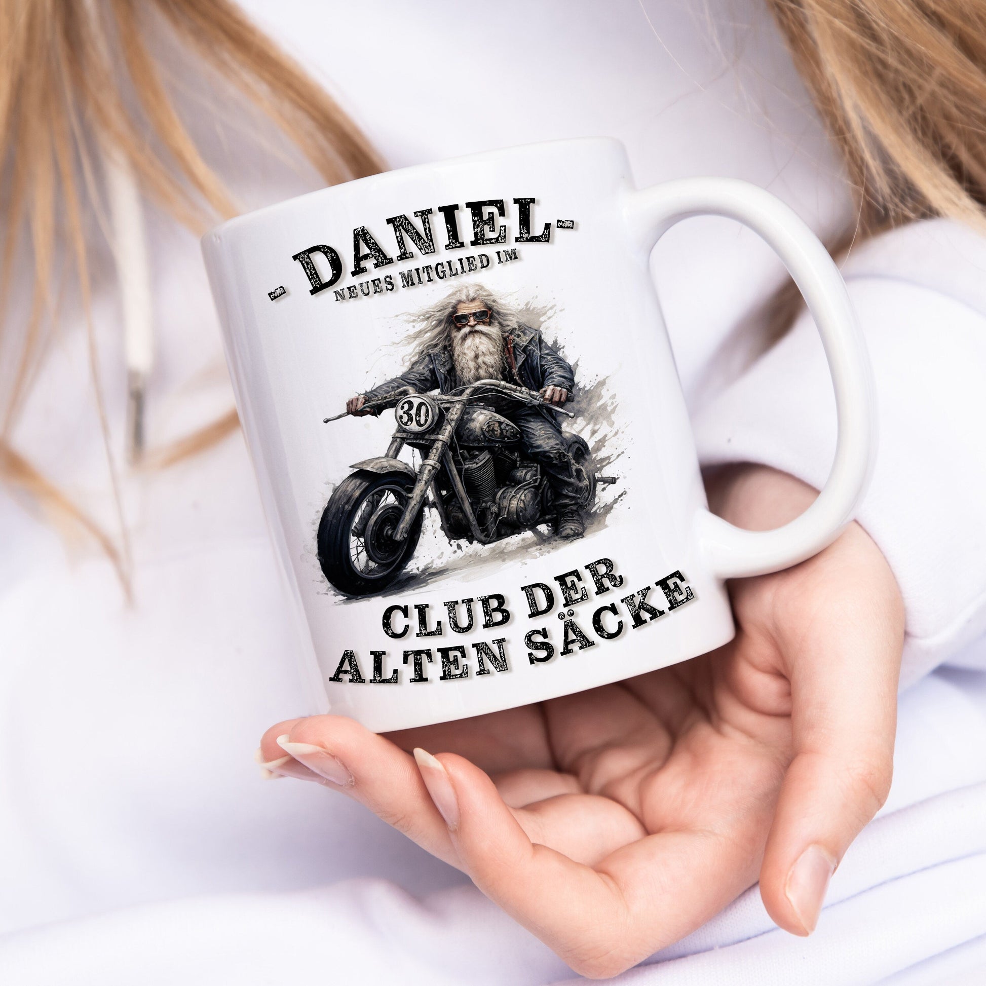 Geschenk 30. Geburtstag Mann Motorrad Tasse "Club der alten Säcke" Geburtstagsgeschenk Männer