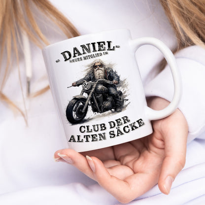 Geschenk 30. Geburtstag Mann Motorrad Tasse "Club der alten Säcke" Geburtstagsgeschenk Männer