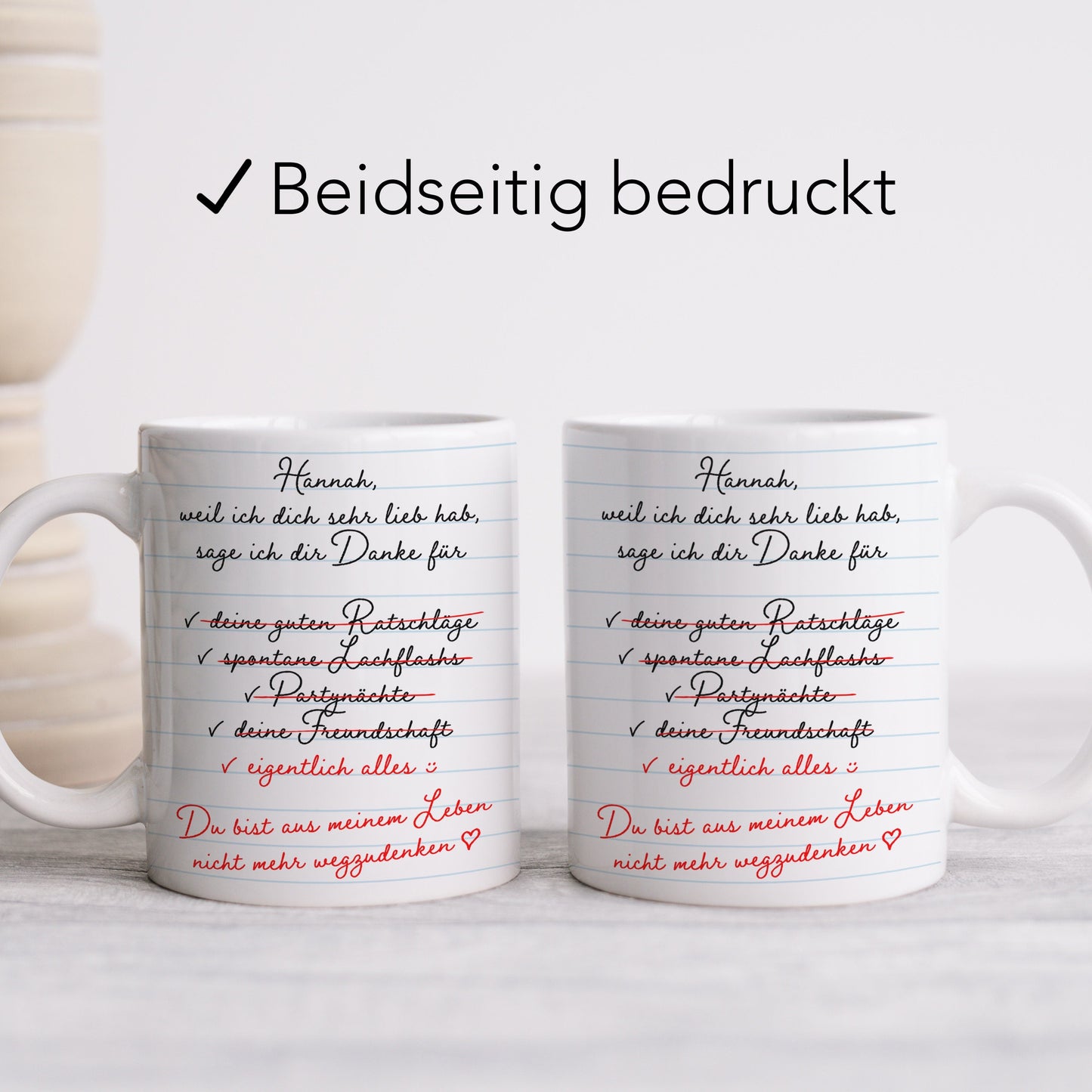 Dankeschön Geschenk Freundin Tasse personalisiert Freundinnengeschenk Freundschaft