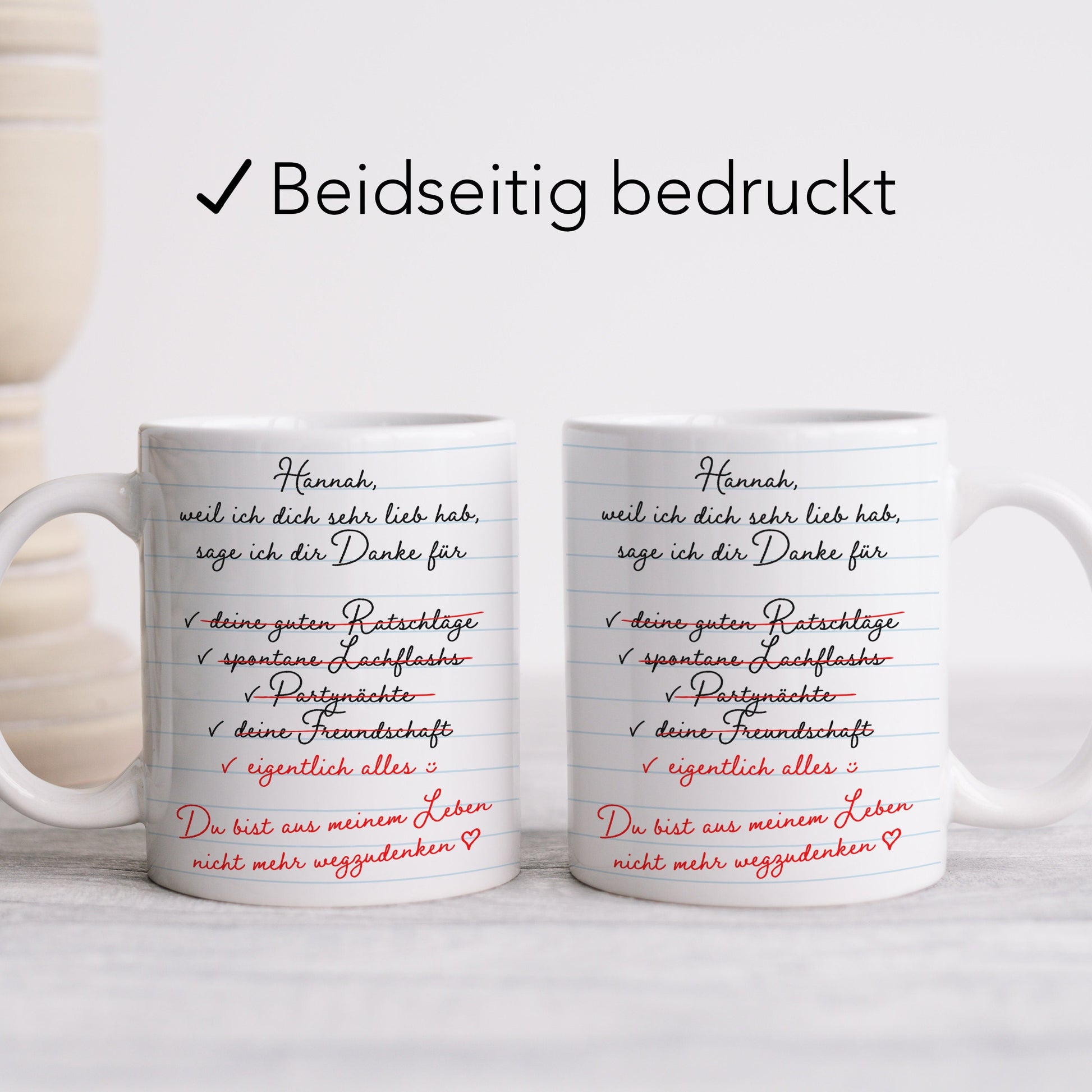 Dankeschön Geschenk Freundin Tasse personalisiert Freundinnengeschenk Freundschaft