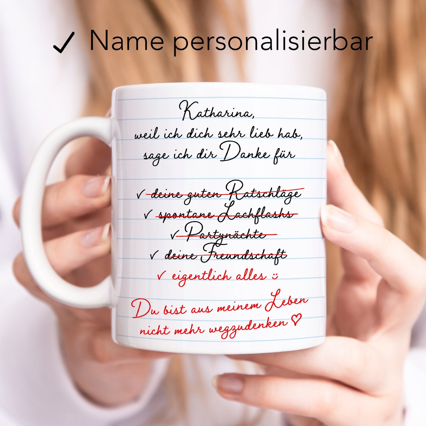 Dankeschön Geschenk Freundin Tasse personalisiert Freundinnengeschenk Freundschaft
