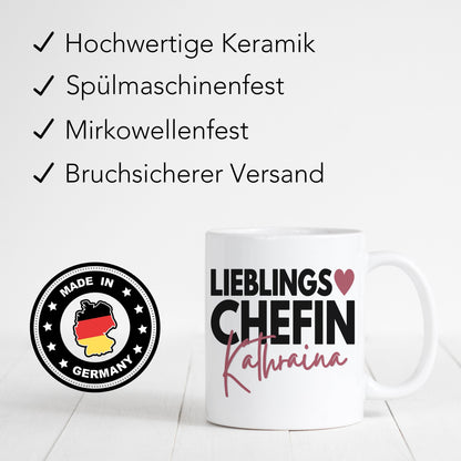 Chefin Geschenk Tasse Personalisiert für Chefin Abteilungsleiter Abschiedsgeschenk Büro Kaffeebecher Lieblingskollegin