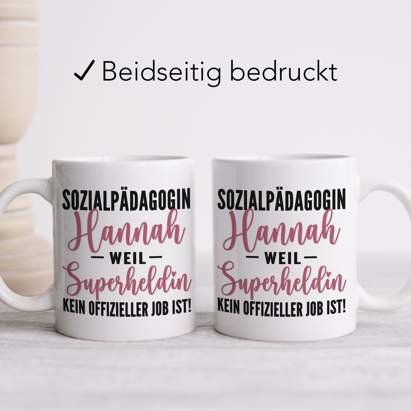 Tasse Sozialpädagogin Geschenk personalisiert mit Namen Abschiedsgeschenk Sozialarbeiterin Erzieherin Kollegin Beruf