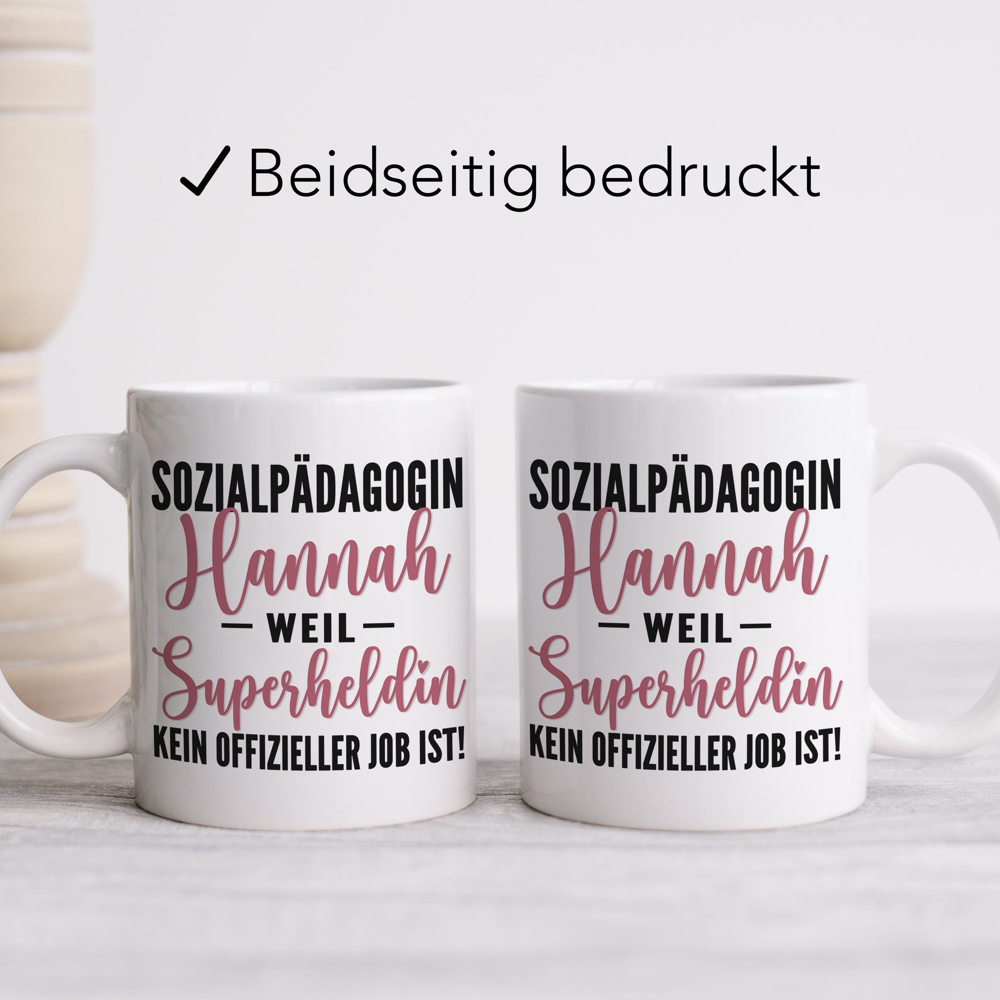 Tasse Sozialpädagogin Geschenk personalisiert mit Namen Abschiedsgeschenk Sozialarbeiterin Erzieherin Kollegin Beruf