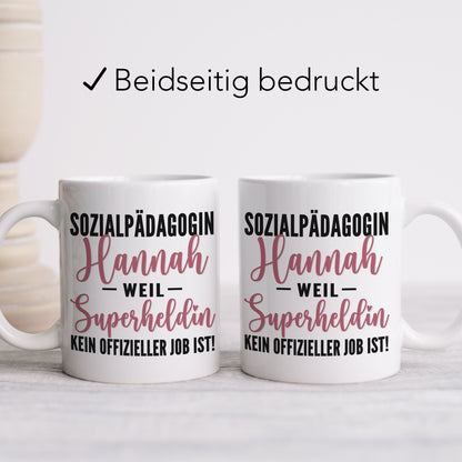 Tasse Sozialpädagogin Geschenk personalisiert mit Namen Abschiedsgeschenk Sozialarbeiterin Erzieherin Kollegin Beruf