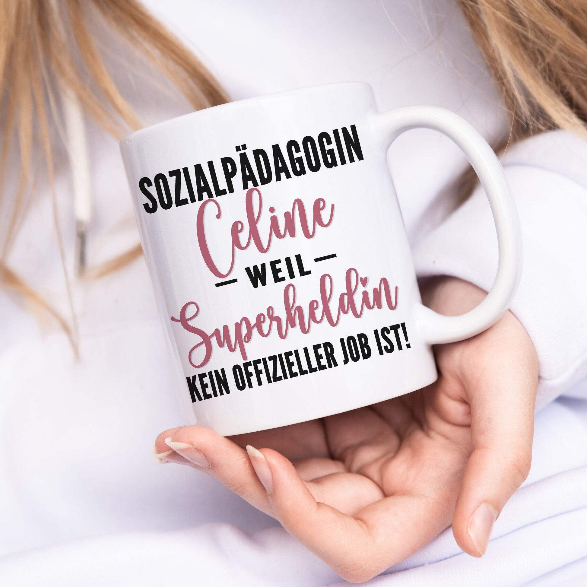 Tasse Sozialpädagogin Geschenk personalisiert mit Namen Abschiedsgeschenk Sozialarbeiterin Erzieherin Kollegin Beruf