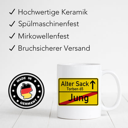 Geburtstagsgeschenk Für Männer Alter Sack Tasse personalisiert 40. 50. 60. Geburtstag Geschenk Mann