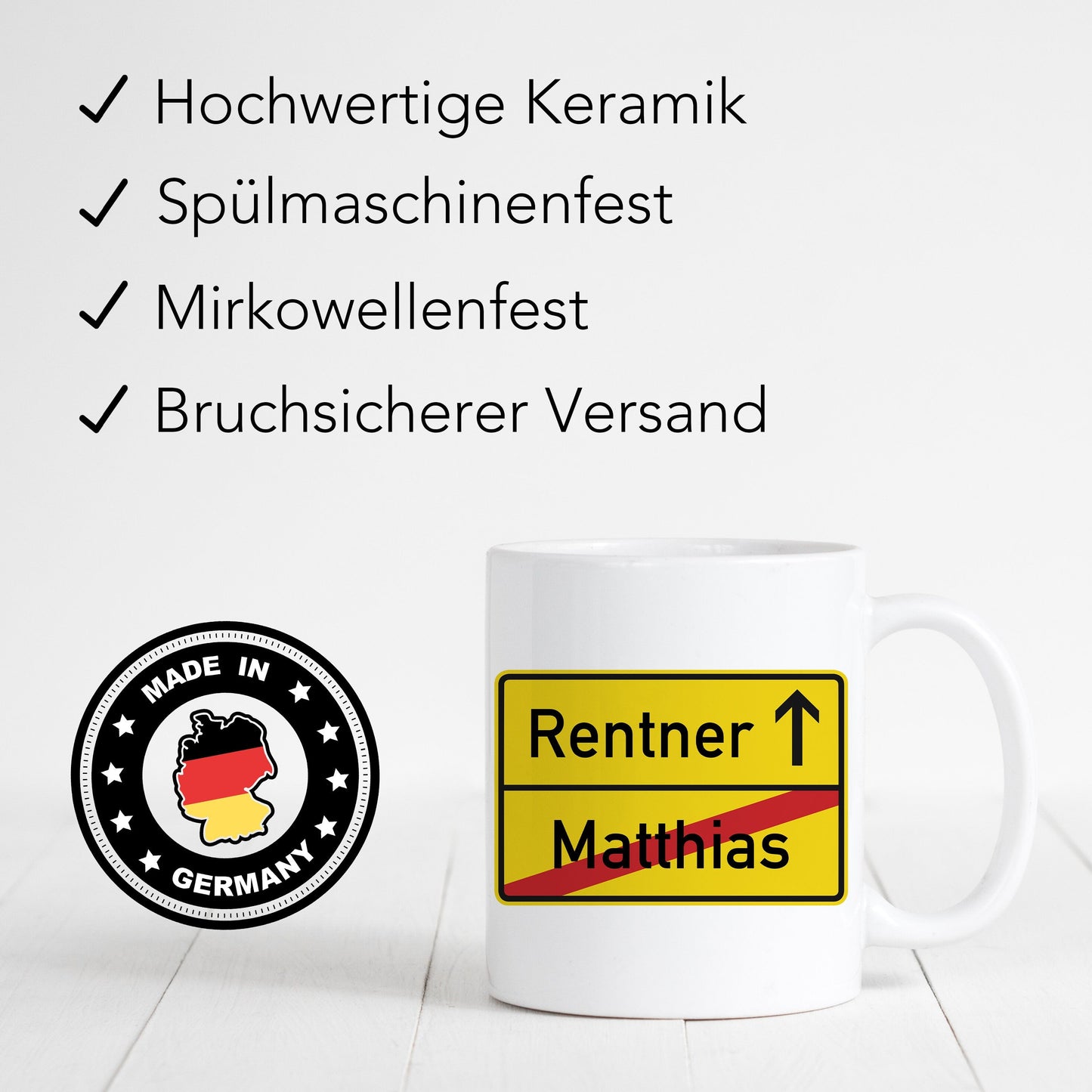 Rente Geschenk für Mann Frau personalisierte Tasse Renteneintritt Pensionierung Rentner