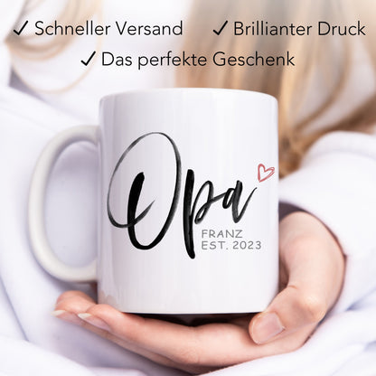 Schwangerschaft verkünden Oma Opa Tassen Paar personalisiert Werdende Großeltern Geschenk